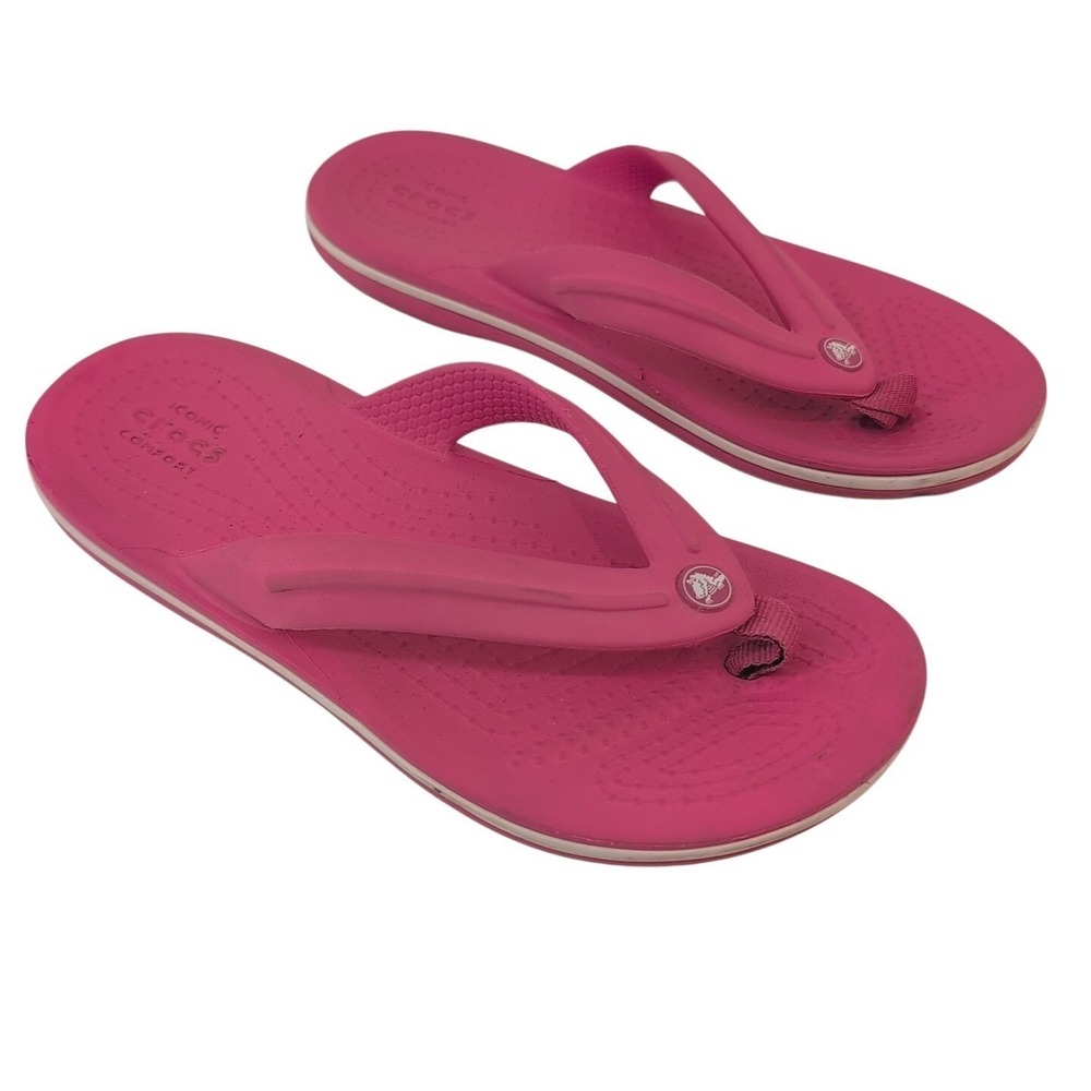 Crocs Flip Flops Sandals Hot Pink Casual Summer Shoes Toddler Size C13